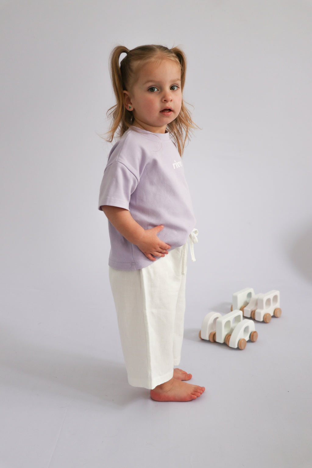 Kids Linen Pants - Cloud