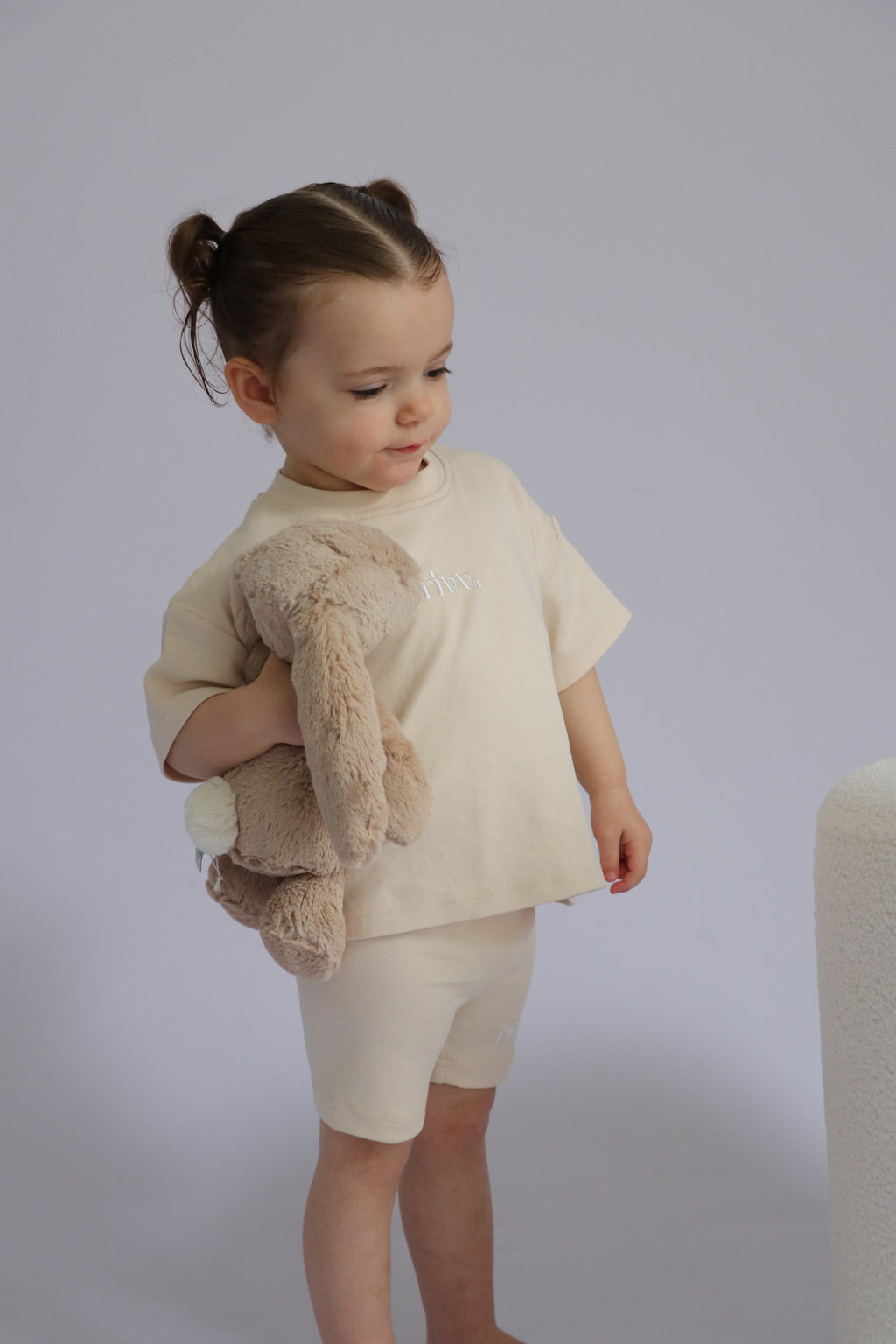 Kids Cotton Stretch Shorts - Oat