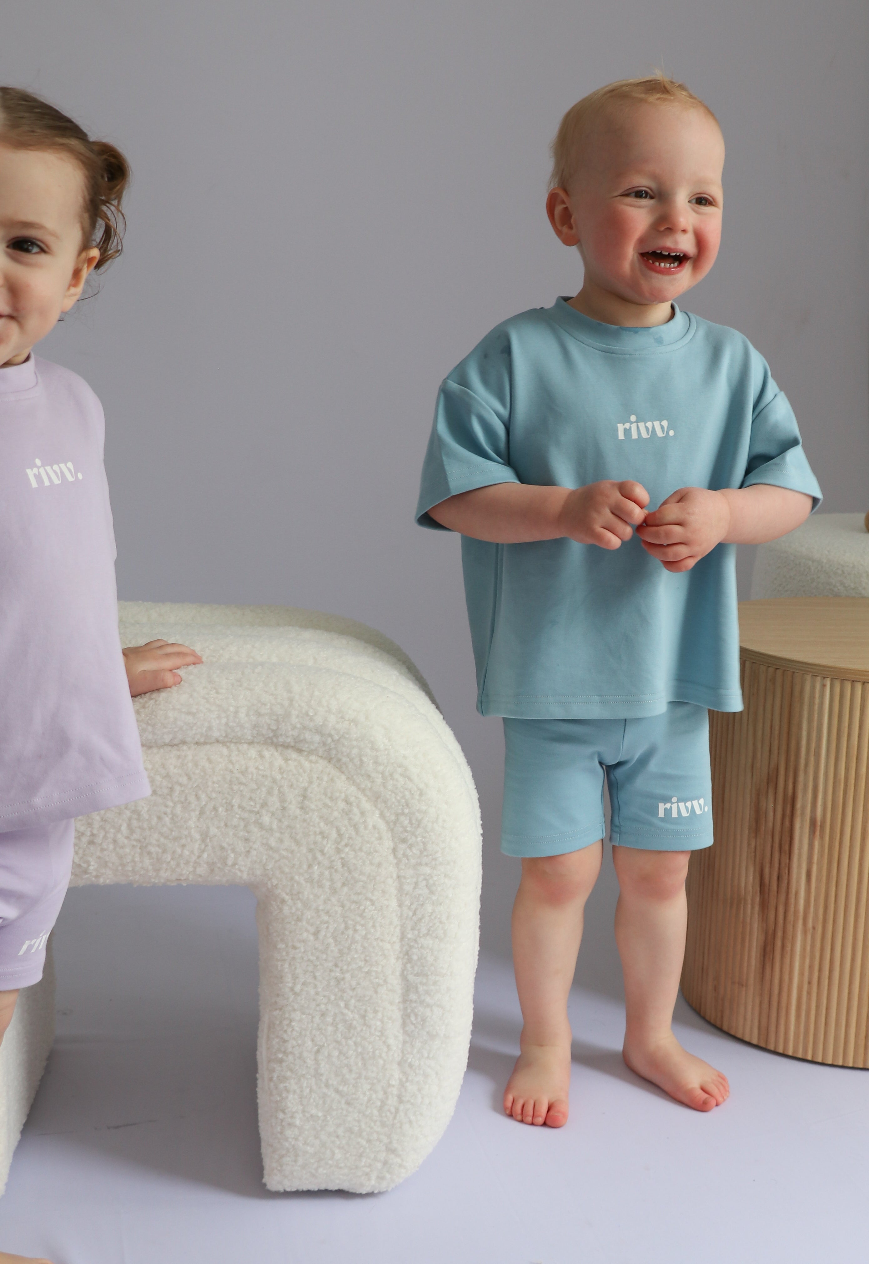 Kids Cotton Stretch Shorts - Tide