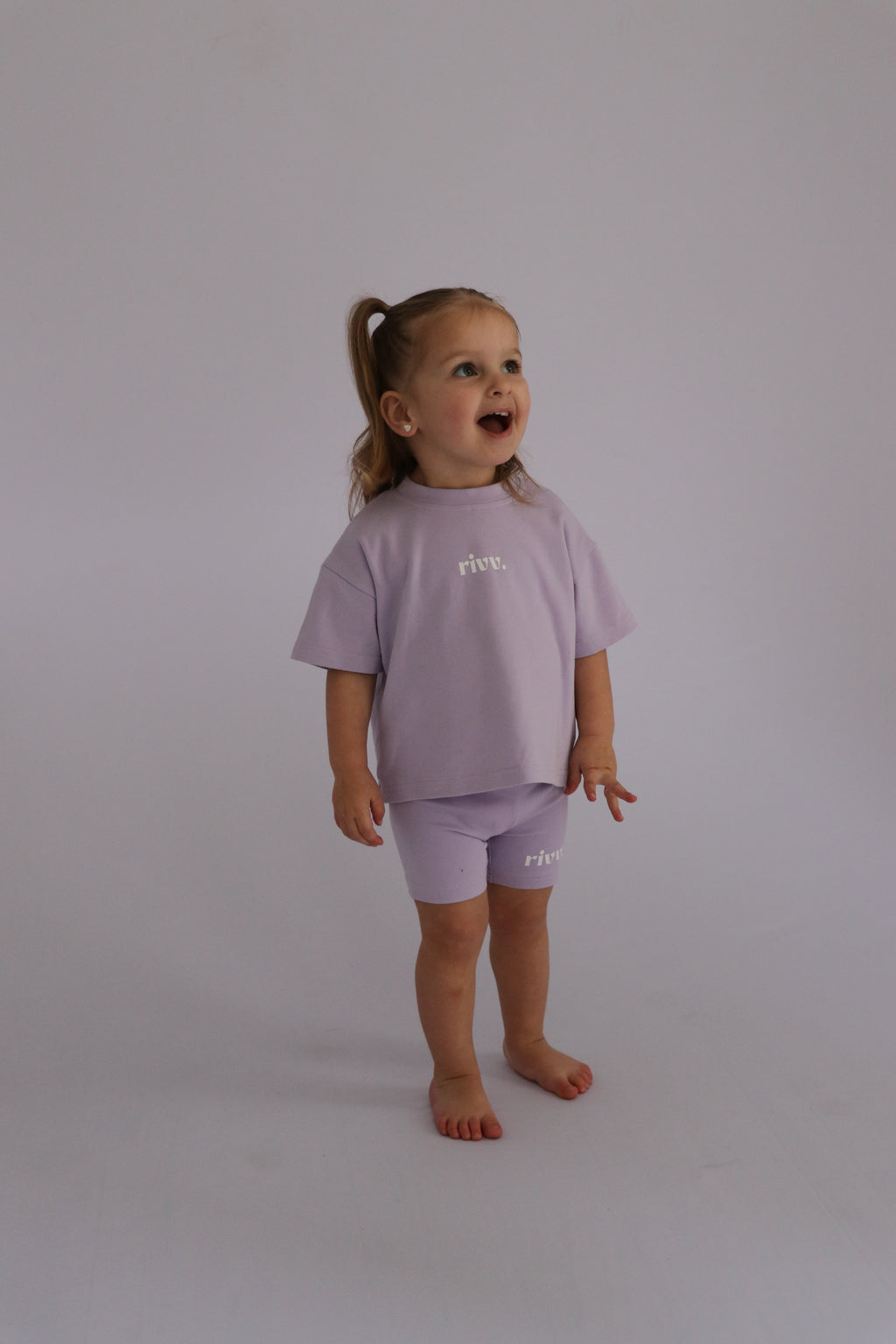 Kids Cotton Stretch Shorts - Haze