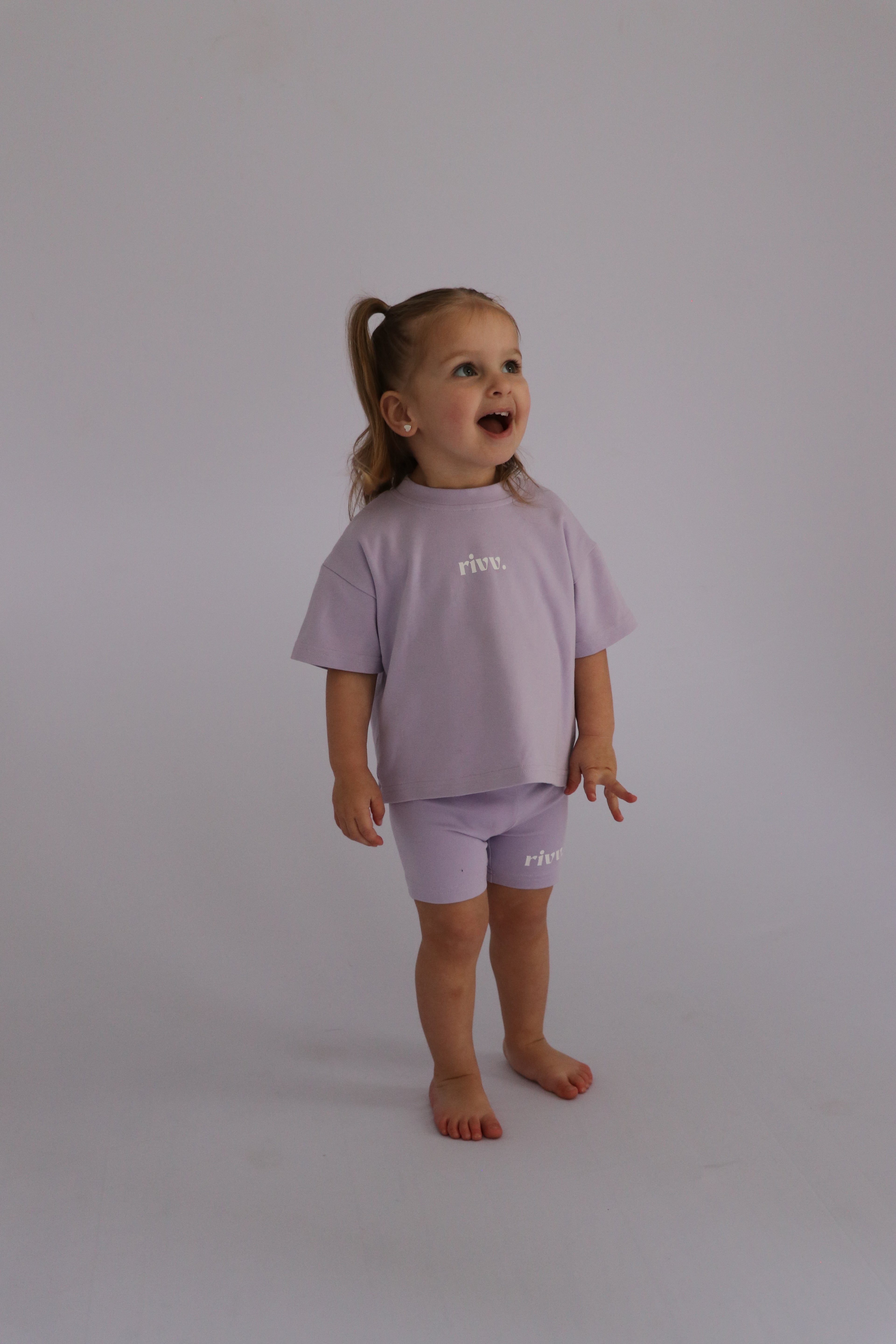 Kids Cotton Stretch Shorts - Haze