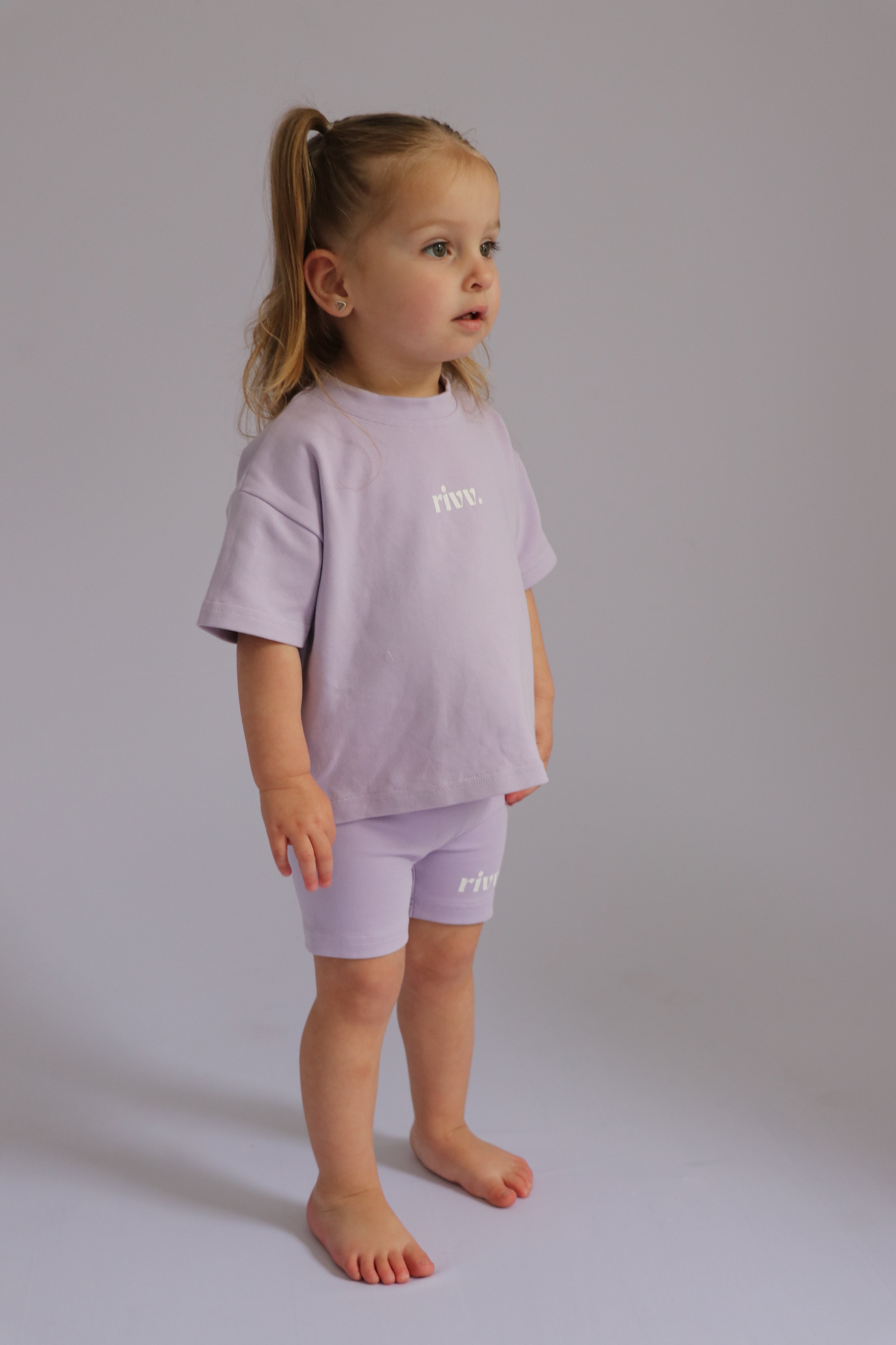 Kids Cotton Stretch Shorts - Haze