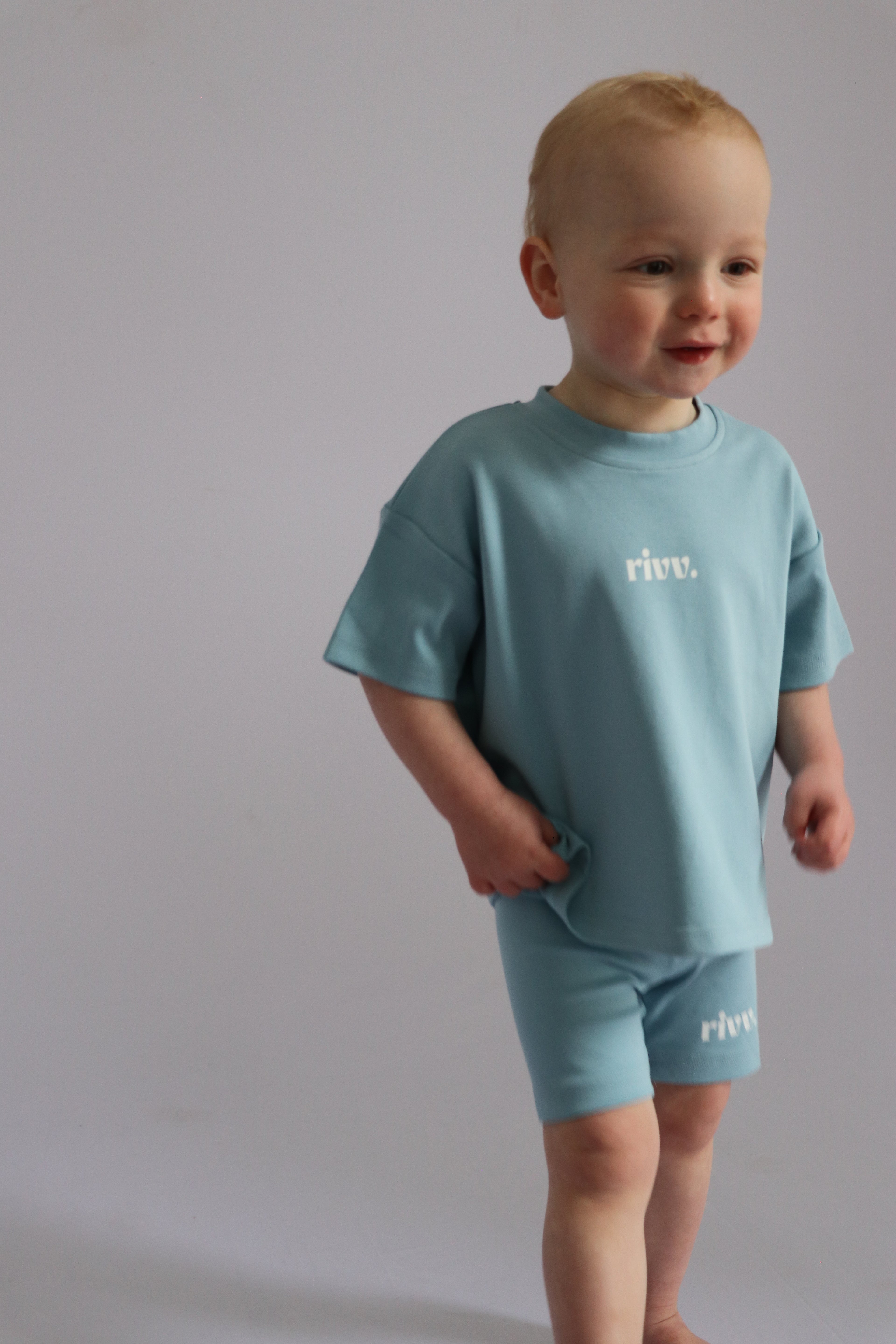 Kids Cotton Stretch Shorts - Tide