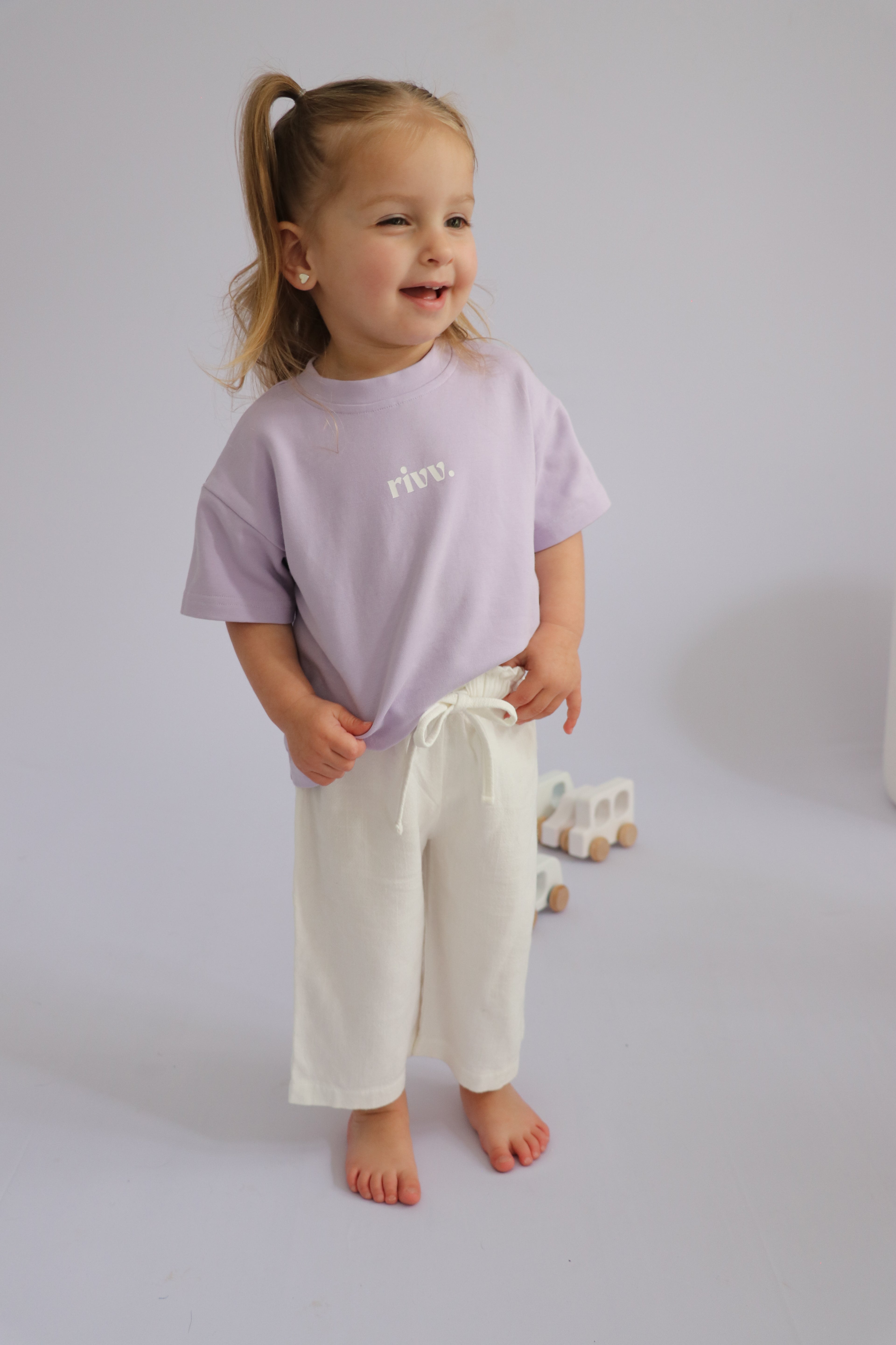 Kids Linen Pants - Cloud