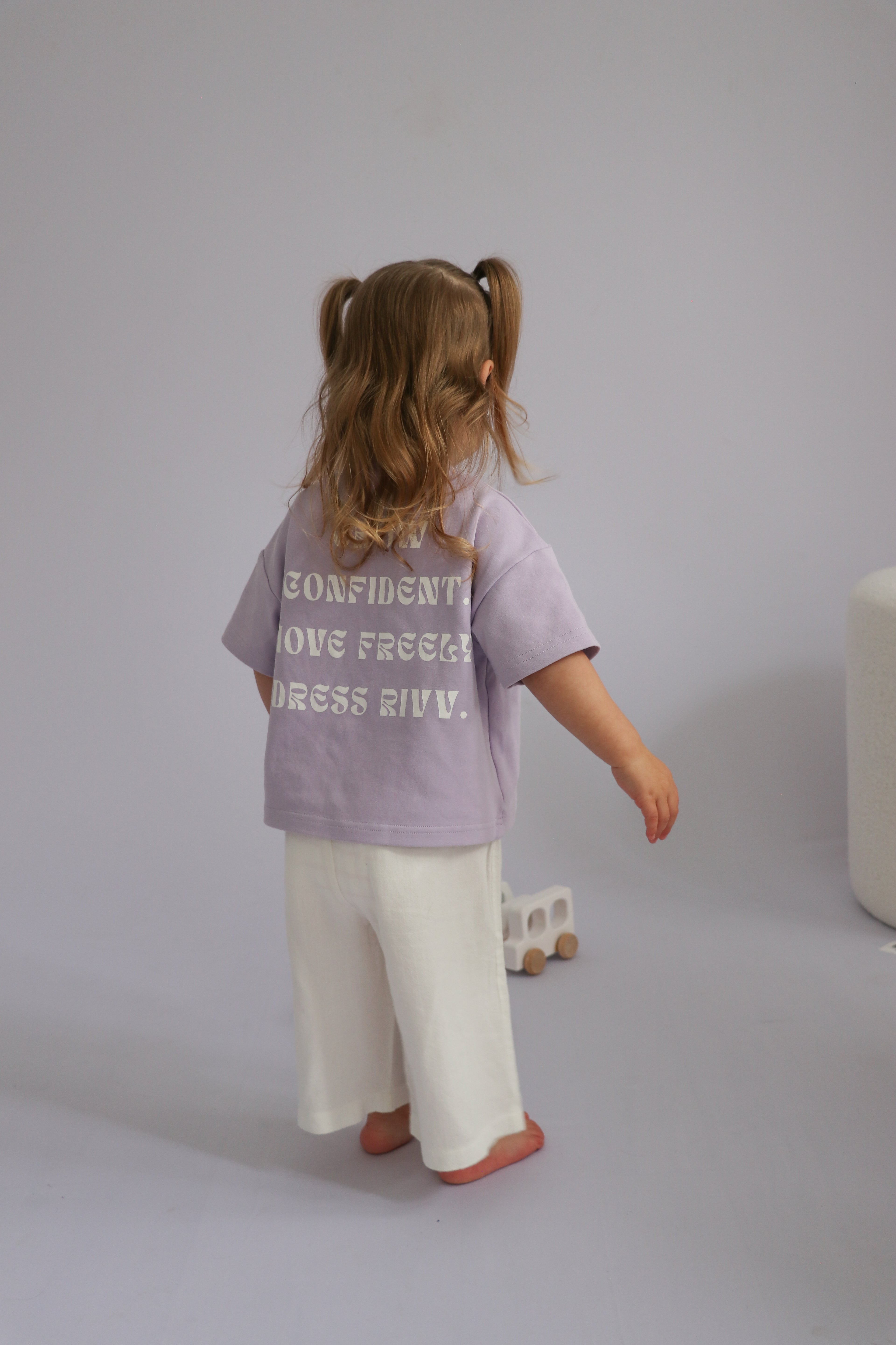 Kids Cotton Stretch Tee - Haze