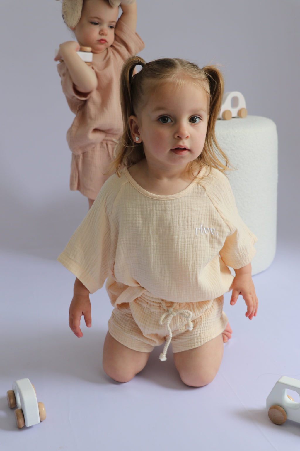 Kids Muslin Tee Set - Oat