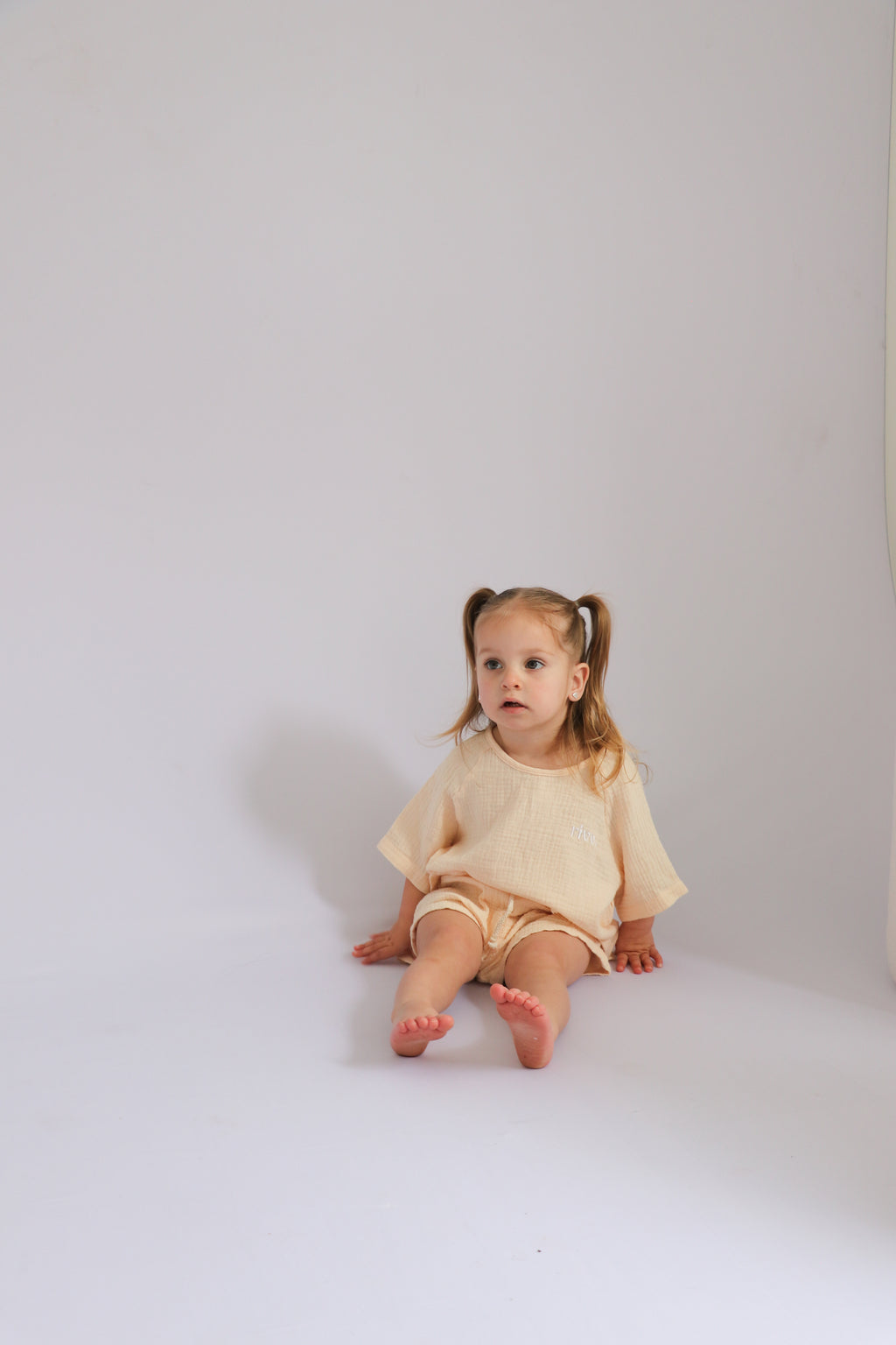 Kids Muslin Tee Set - Oat