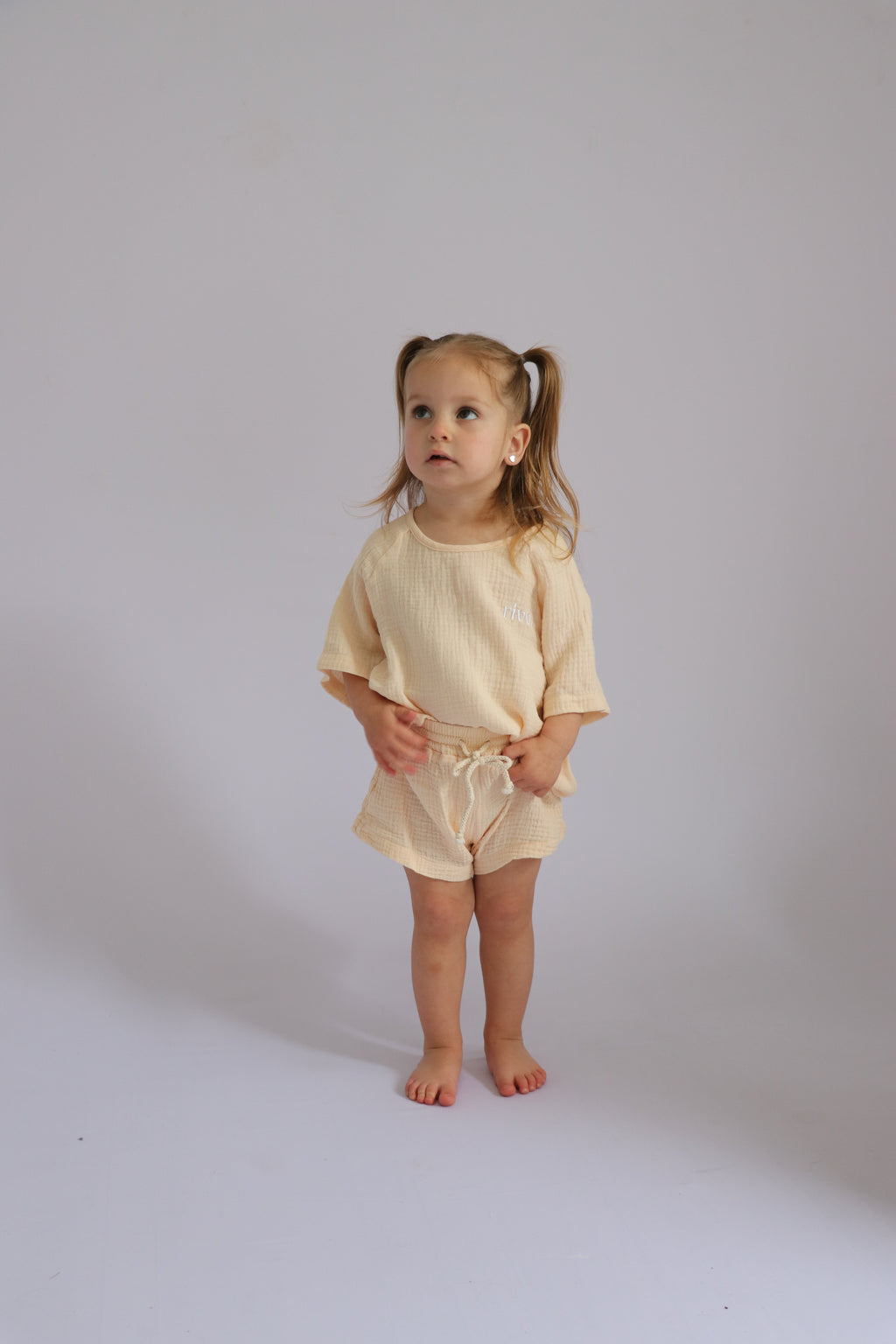 Kids Muslin Tee Set - Oat