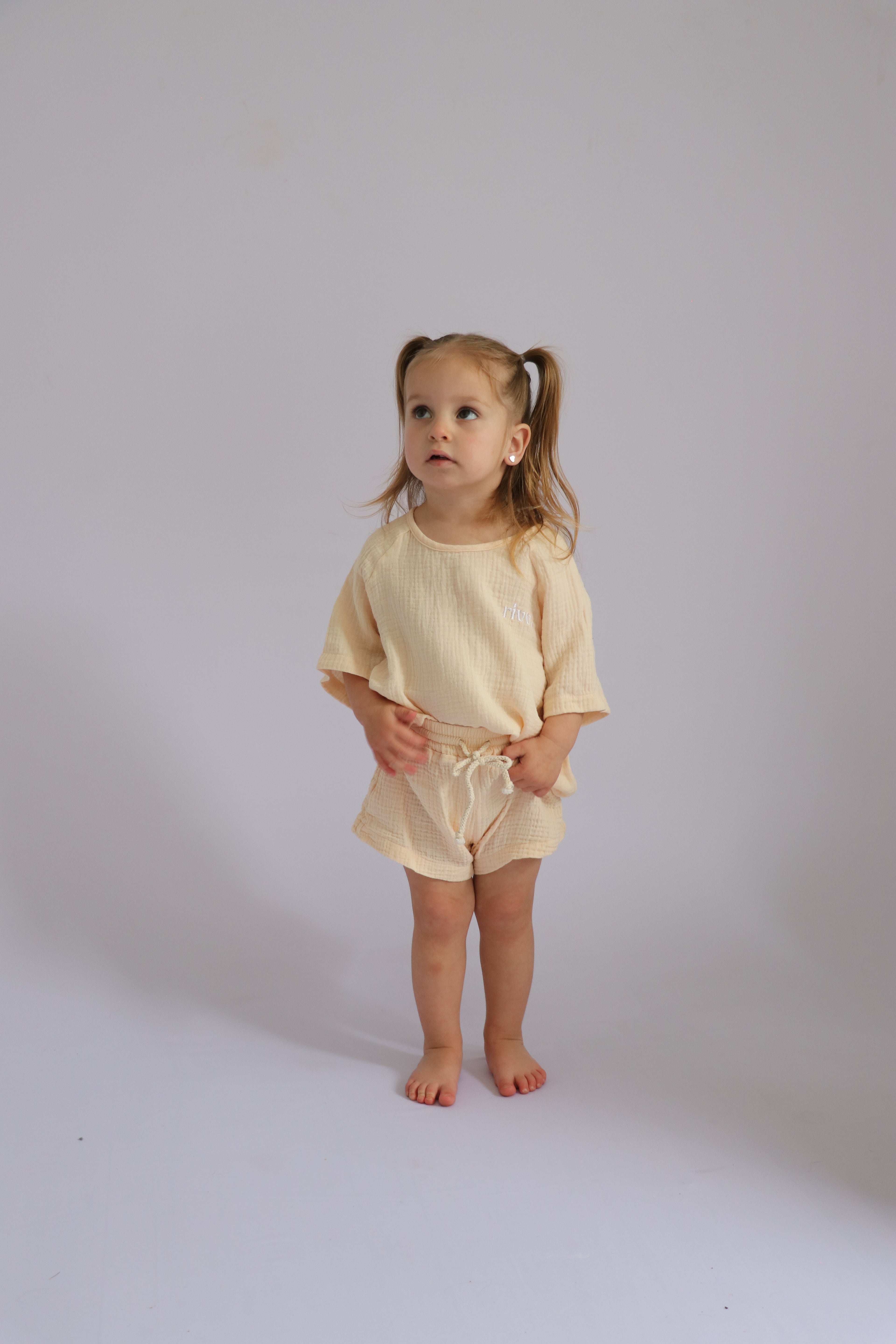 Kids Muslin Tee Set - Oat
