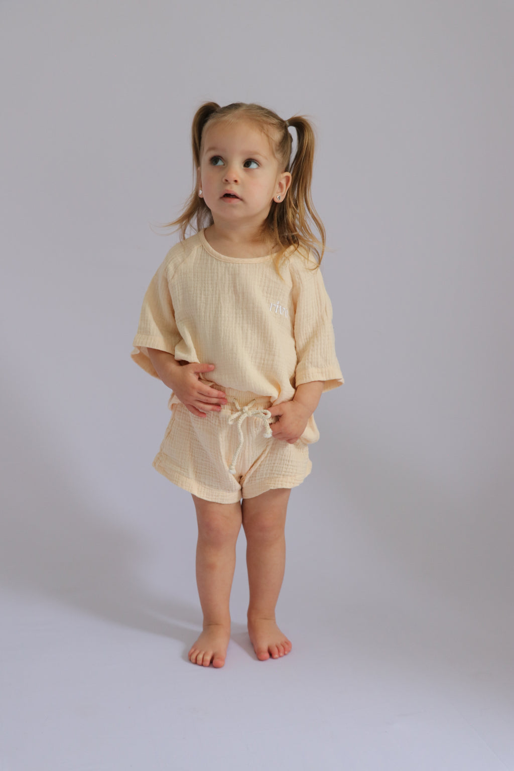 Kids Muslin Tee Set - Oat