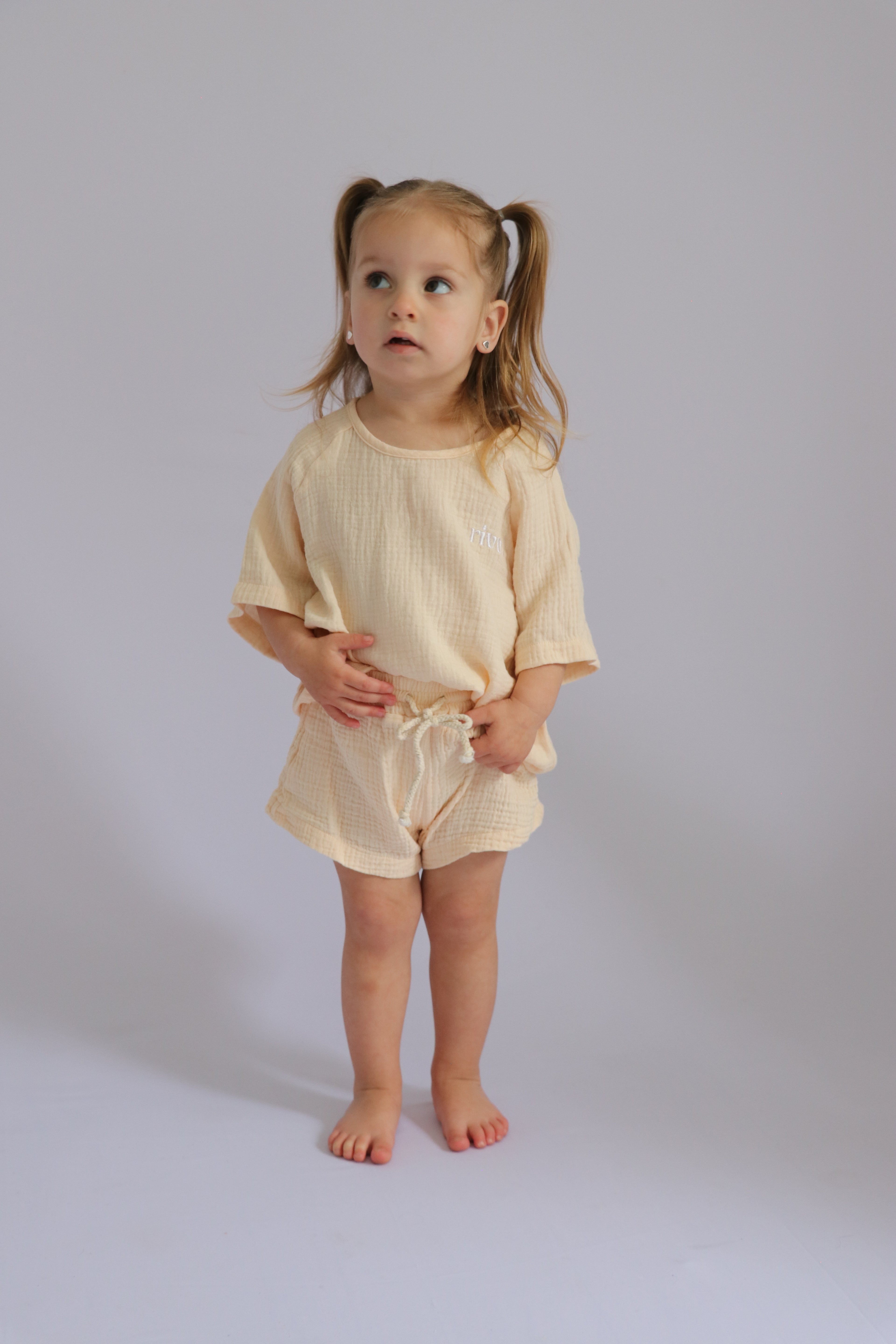 Kids Muslin Tee Set - Oat