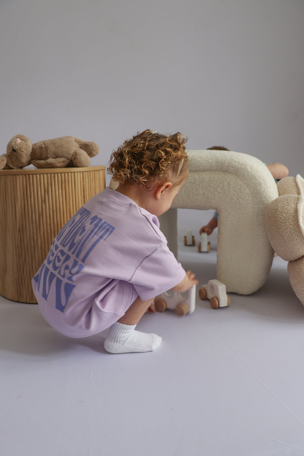 Kids Cotton Graphic Shorts - Haze