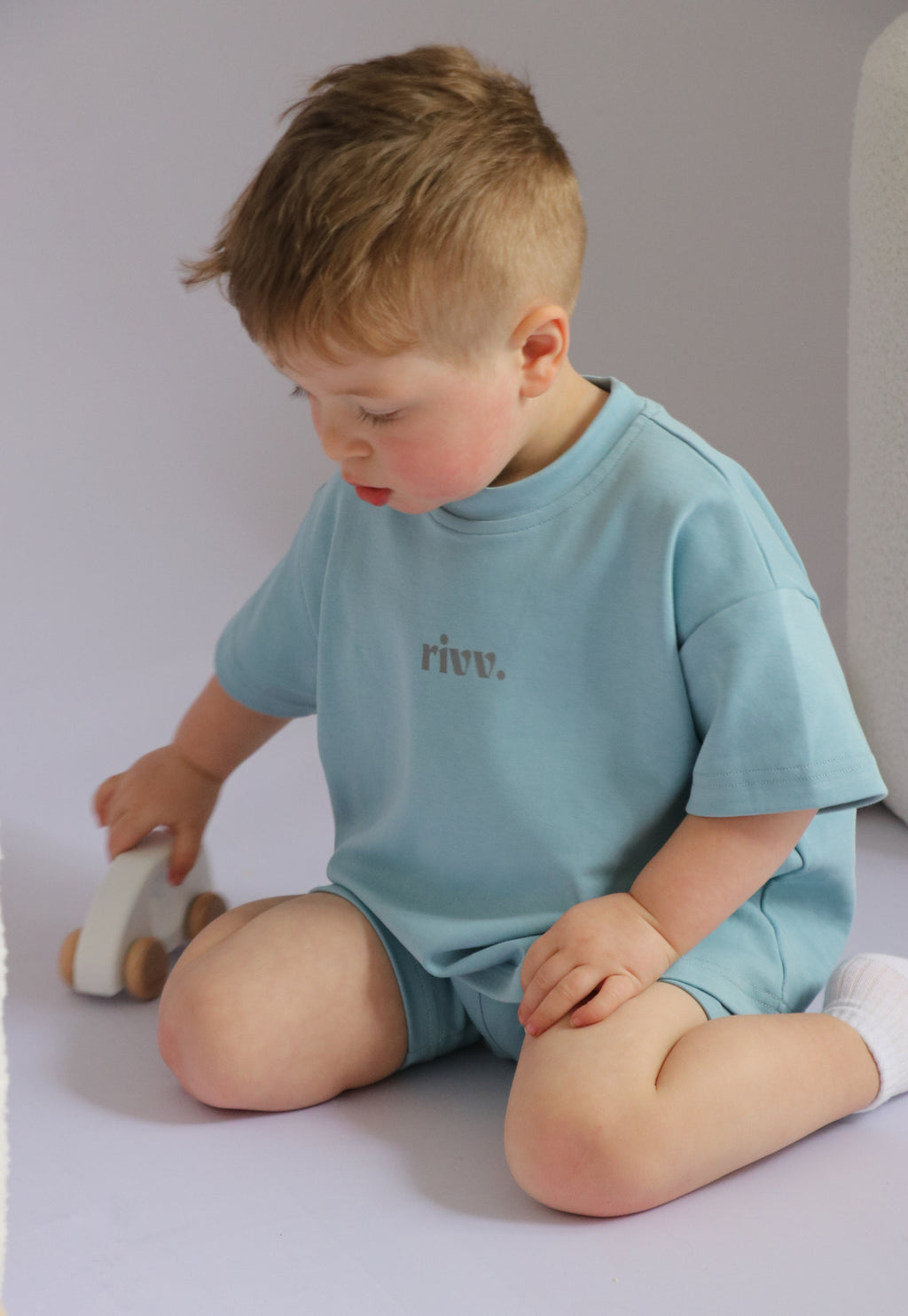 Kids Cotton Graphic Shorts - Tide